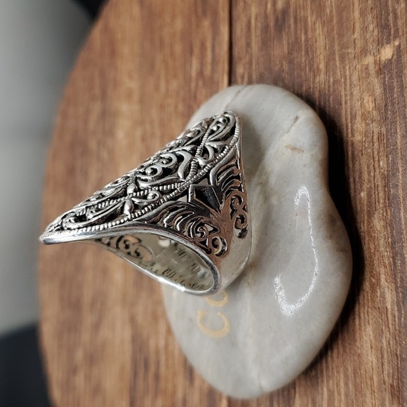 Size 9 sterling cw signed R360 Christopher William heirloom ring - Picture 2 of 3